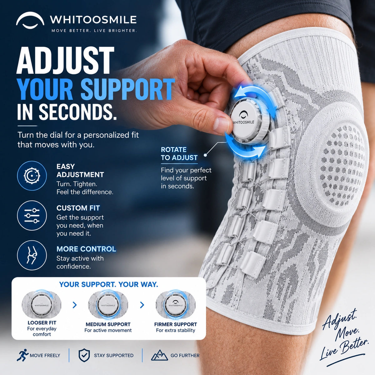 WHITOOSMILE | Adjustable Knee Brace