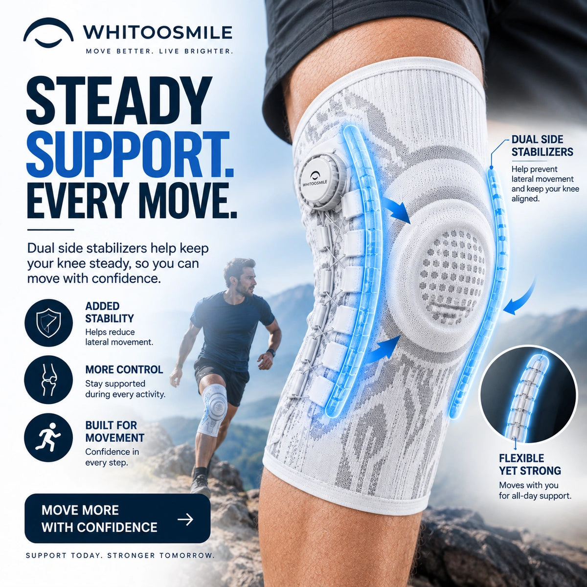 WHITOOSMILE | Adjustable Knee Brace
