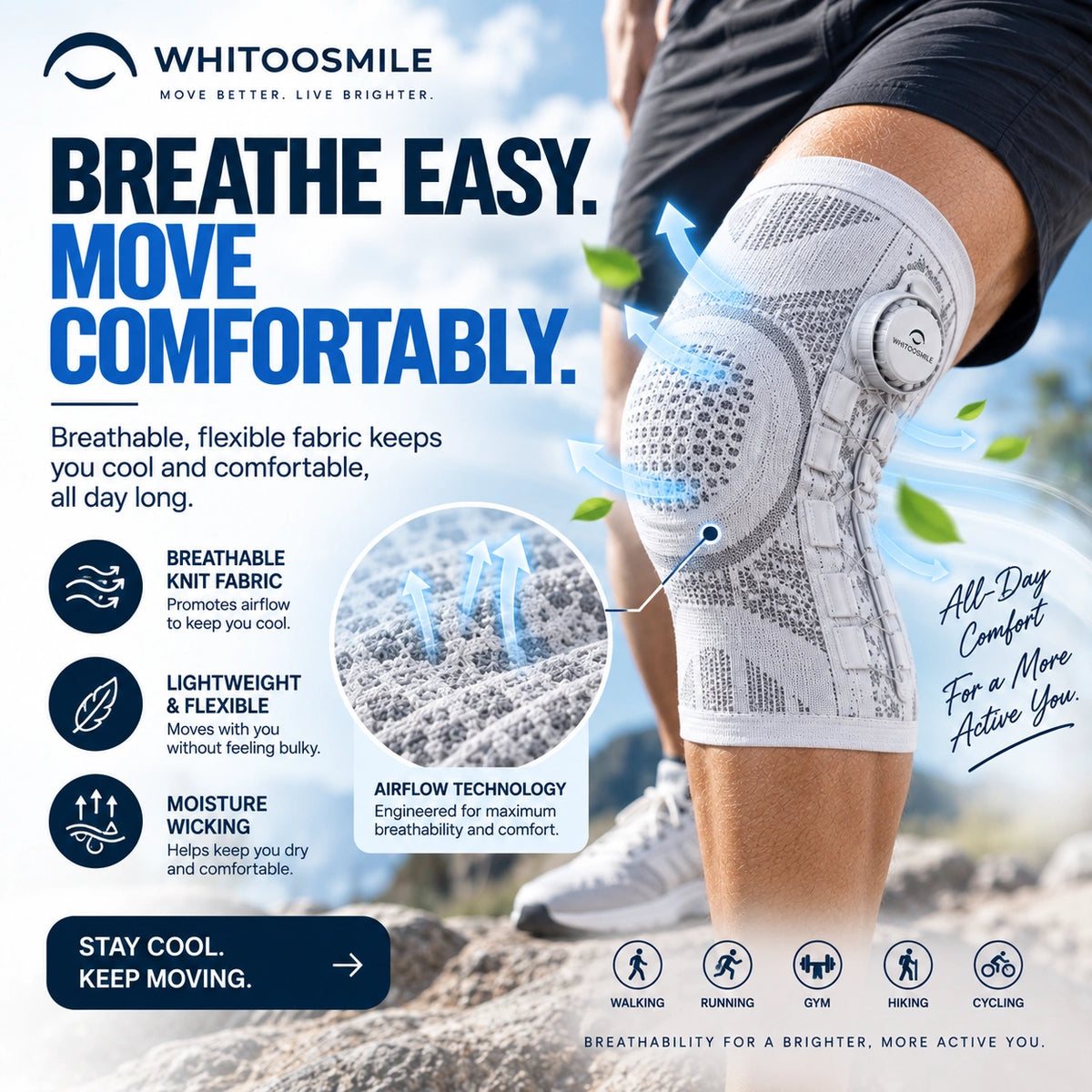 WHITOOSMILE | Adjustable Knee Brace