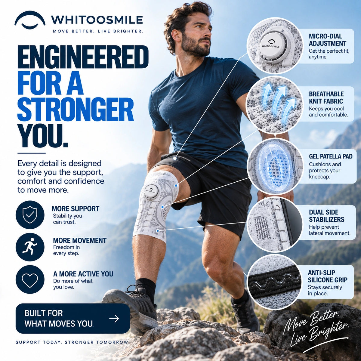 WHITOOSMILE | Adjustable Knee Brace